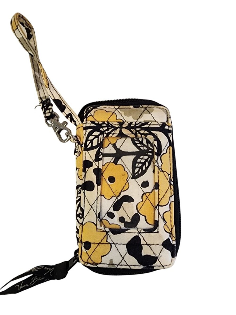 Vera Bradley wristlet wallet yellow and black floral Go Wild